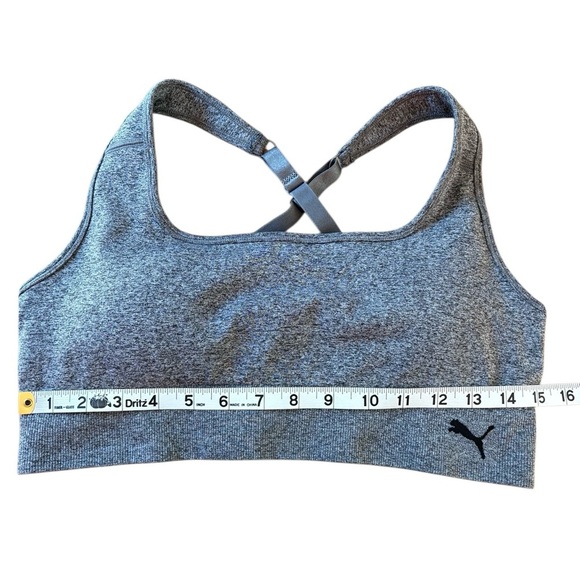 NEW, PUMA, Seamless Sports Bra with Adjustable Cross Straps, XL, Gray 🏃♀️➡️ - Picture 5 of 8